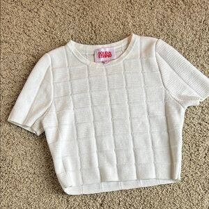 Solid & Striped Cream Textured Crop Top